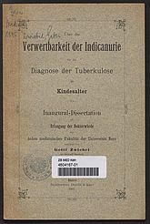 Foto des Titelblatts der historischen Dissertation von Getti Zwiebel.